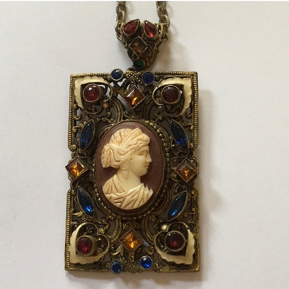 RUSSEL 12KGF Gold Filled Women's Rustic Carved Shell Vintage Transparent Cameo - Picture 14 of 14